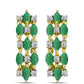 Cercei din Argint 925 Placat cu Aur ( 3.47 grame ) cu Smarald Brazilian și Topaz Alb 1.41 Carate
