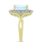 Inel din Argint 925 Placat cu Aur ( 3.9 grame ) cu Piatra Lunii Curcubeu și Topaz Alb 3.46 Carate