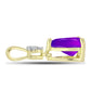 Pandantiv din Argint 925 Placat cu Aur ( 0.71 grame ) cu Agat Violet și Topaz Alb 1.06 Carate