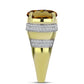 Inel din Argint 925 Placat cu Aur ( 4.84 grame ) cu Cuarț Coniac și Topaz Alb 5.82 Carate