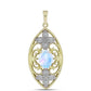 Pandantiv din Argint 925 Placat cu Aur ( 3.44 grame ) cu Piatra Lunii Curcubeu și Topaz Alb 1.71 Carate