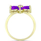 Inel din Argint 925 Placat cu Aur ( 4.01 grame ) cu Agat Violet și Topaz Alb 2.19 Carate