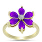 Inel din Argint 925 Placat cu Aur ( 4.01 grame ) cu Agat Violet și Topaz Alb 2.19 Carate