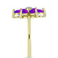 Inel din Argint 925 Placat cu Aur ( 4.01 grame ) cu Agat Violet și Topaz Alb 2.19 Carate