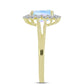 Inel din Argint 925 Placat cu Aur ( 2.89 grame ) cu Piatra Lunii Curcubeu și Topaz Alb 2.2 Carate