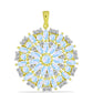 Pandantiv din Argint 925 Placat cu Aur ( 5.68 grame ) cu Piatra Lunii Curcubeu 6.34 Carate