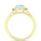 Inel din Argint 925 Placat cu Aur ( 2.46 grame ) cu Piatra Lunii Curcubeu și Topaz Alb 0.97 Carate