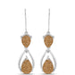 Cercei din Argint 925 ( 3.75 grame ) cu Drusy Auriu și Topaz Alb 6.69 Carate