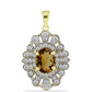 Pandantiv din Argint 925 Placat cu Aur ( 2.6 grame ) cu Cuarț Coniac și Topaz Alb 2.19 Carate