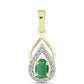 Pandantiv din Argint 925 Placat cu Aur ( 1.04 grame ) cu Smarald Brazilian și Topaz Alb 0.59 Carate