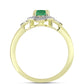 Inel din Argint 925 Placat cu Aur ( 3.21 grame ) cu Smarald Brazilian și Topaz Alb 1.03 Carate