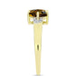 Inel din Argint 925 Placat cu Aur ( 2.43 grame ) cu Cuarț Coniac și Topaz Alb 1.78 Carate