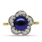 Inel din Argint 925 Placat cu Aur ( 3.34 grame ) cu Perlă de Cultură Neagră și Topaz Alb 3.47 Carate