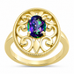 Inel din Argint 925 Placat cu Aur ( 4.48 grame ) cu Topaz Mistic 1.1 Carate