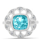 Inel din Argint 925 ( 3.62 grame ) cu Cuarț Paraiba și Topaz Alb 2.12 Carate