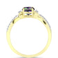 Inel din Argint 925 Placat cu Aur ( 2.36 grame ) cu Topaz Mistic și Topaz Alb 0.86 Carate