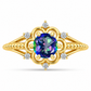 Inel din Argint 925 Placat cu Aur ( 2.62 grame ) cu Topaz Mistic și Topaz Alb 0.85 Carate