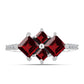 Inel din Argint 925 ( 2.5 grame ) cu Granat Barton și Topaz Alb 2.44 Carate