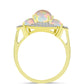 Inel din Argint 925 Placat cu Aur ( 3.82 grame ) cu Opal Welo și Topaz Alb 1.83 Carate