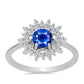 Inel din Argint 925 ( 2.68 grame ) cu Safir Albastru Australian și Topaz Alb 1.62 Carate