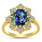 Inel din Argint 925 Placat cu Aur ( 2.84 grame ) cu Topaz Mistic și Topaz Alb 2.62 Carate