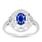 Inel din Argint 925 ( 2.93 grame ) cu Safir Albastru Australian și Topaz Alb 1.65 Carate
