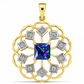 Pandantiv din Argint 925 Placat cu Aur ( 2.12 grame ) cu Topaz Mistic și Topaz Alb 1 Carate