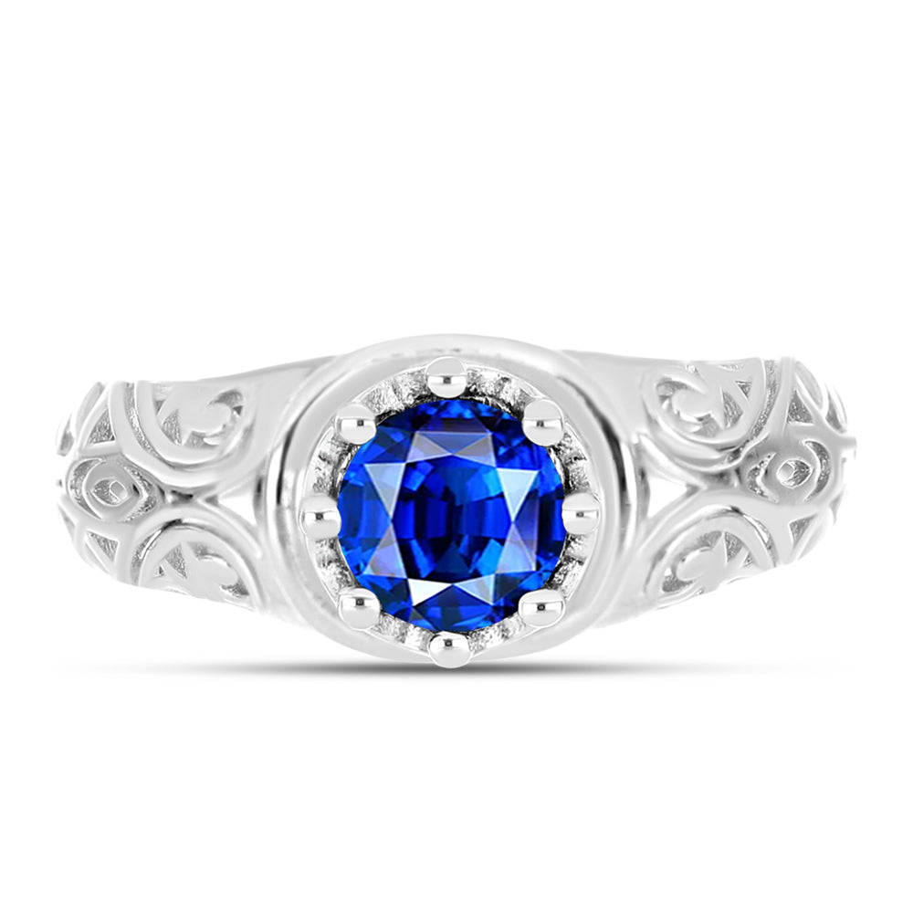 Inel din Argint 925 ( 3.25 grame ) cu Safir Albastru Australian 1.08 Carate 1 