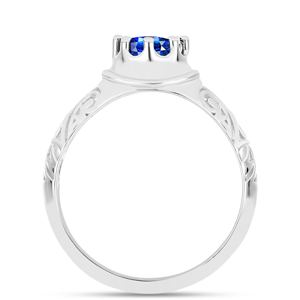 Inel din Argint 925 ( 3.25 grame ) cu Safir Albastru Australian 1.08 Carate