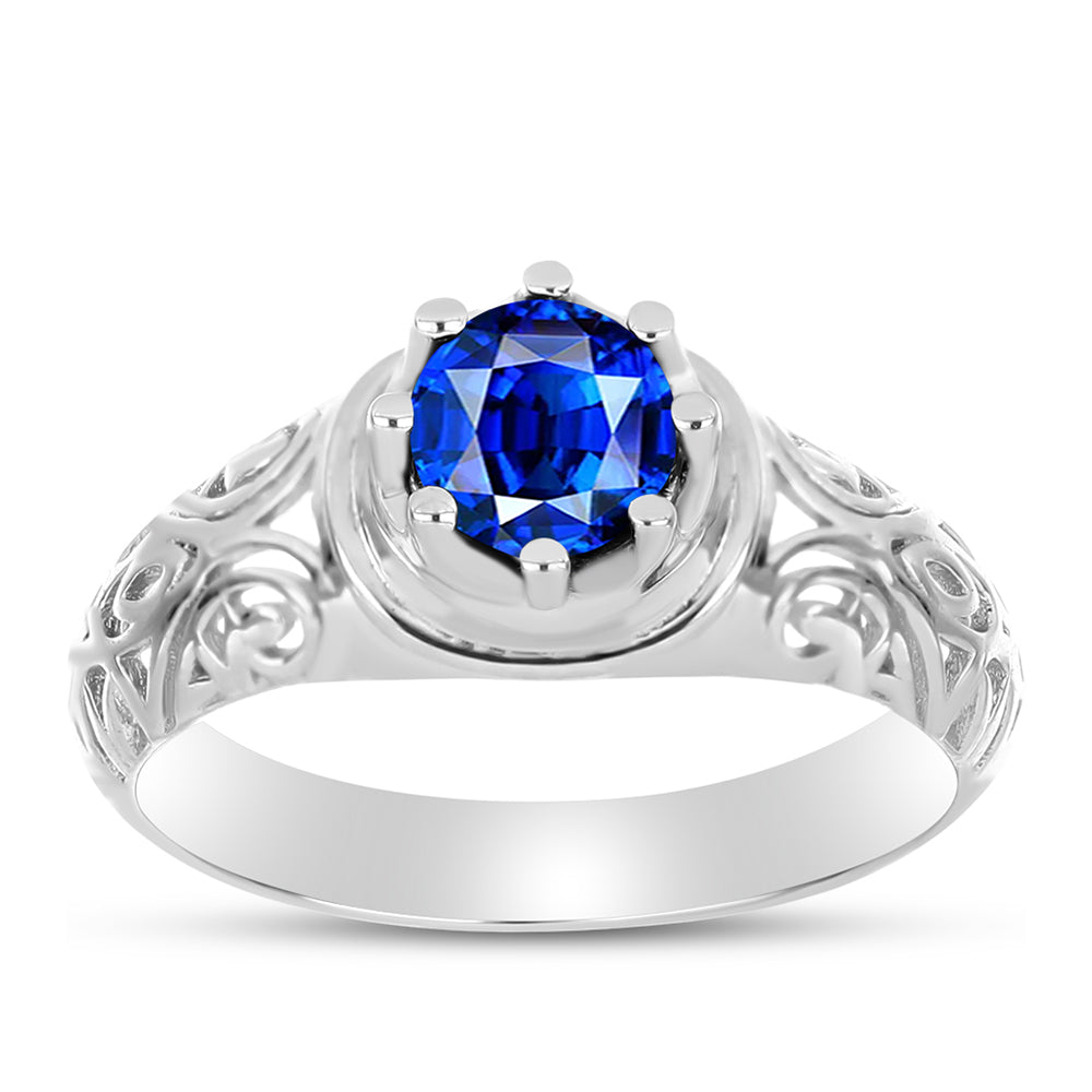 Inel din Argint 925 ( 3.25 grame ) cu Safir Albastru Australian 1.08 Carate 3 
