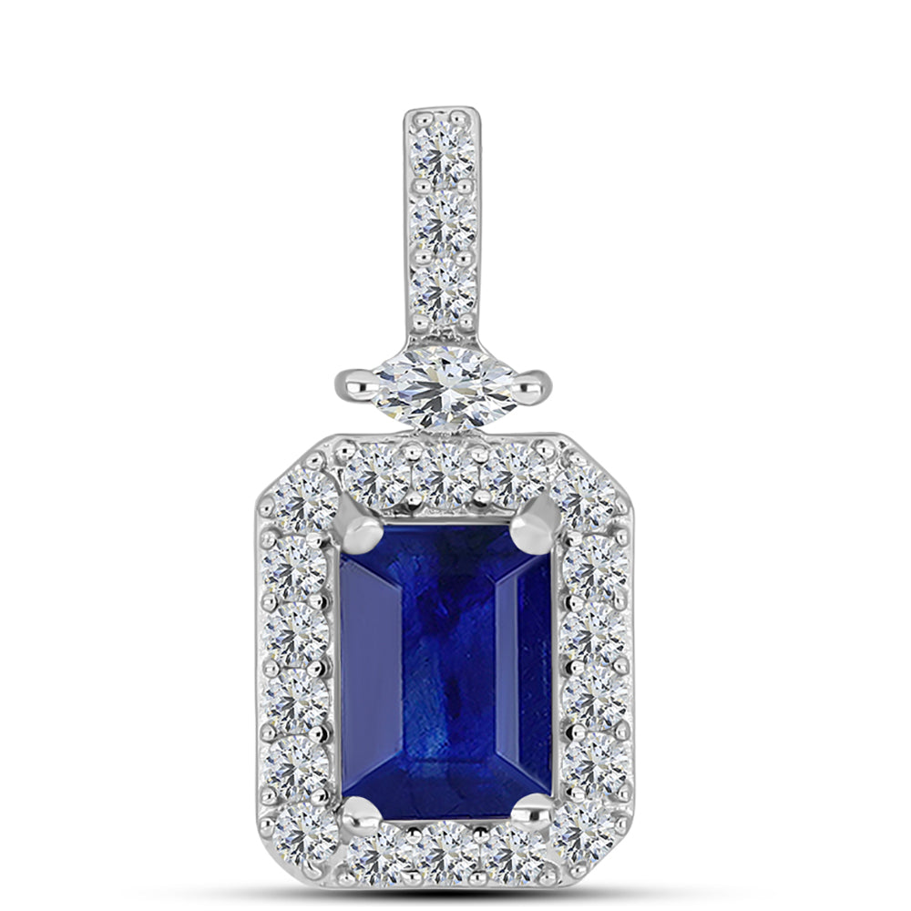 Pandantiv din Argint 925 ( 1.21 grame ) cu Safir Albastru Australian și Topaz Alb 1.83 Carate 1 