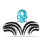 Inel din Argint 925 ( 4.05 grame ) cu Cuarț Paraiba și Spinel Negru 1.52 Carate
