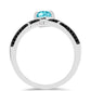 Inel din Argint 925 ( 4.05 grame ) cu Cuarț Paraiba și Spinel Negru 1.52 Carate