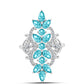 Inel din Argint 925 ( 4.06 grame ) cu Cuarț Paraiba și Topaz Alb 2.48 Carate
