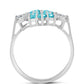 Inel din Argint 925 ( 4.06 grame ) cu Cuarț Paraiba și Topaz Alb 2.48 Carate