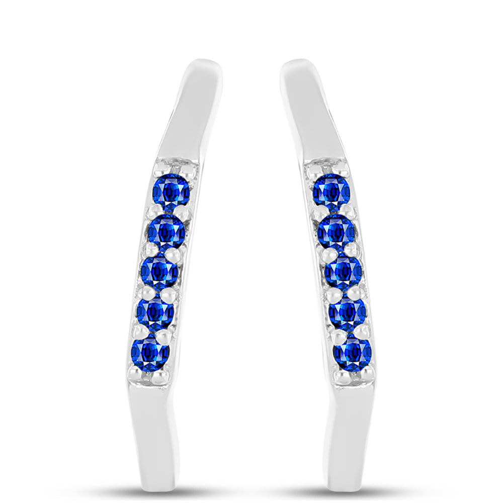 Cercei din Argint 925 ( 3.81 grame ) cu Safir Albastru Australian 0.2 Carate