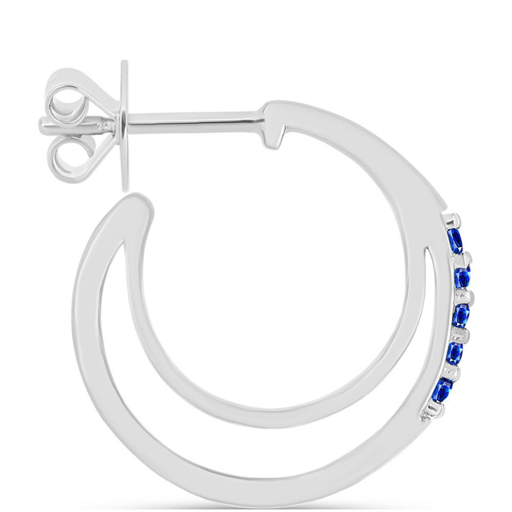 Cercei din Argint 925 ( 3.81 grame ) cu Safir Albastru Australian 0.2 Carate