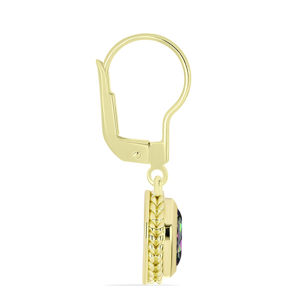 Cercei din Argint 925 Placat cu Aur ( 2.97 grame ) cu Topaz Mistic 1.4 Carate 2 