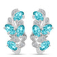 Cercei din Argint 925 ( 4.48 grame ) cu Cuarț Paraiba și Topaz Alb 1.52 Carate