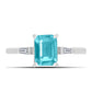 Inel din Argint 925 ( 2.36 grame ) cu Cuarț Paraiba și Zircon Alb 1.54 Carate