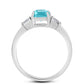 Inel din Argint 925 ( 2.36 grame ) cu Cuarț Paraiba și Zircon Alb 1.54 Carate