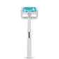 Inel din Argint 925 ( 2.36 grame ) cu Cuarț Paraiba și Zircon Alb 1.54 Carate