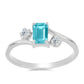 Inel din Argint 925 ( 1.91 grame ) cu Cuarț Paraiba și Topaz Alb 0.57 Carate