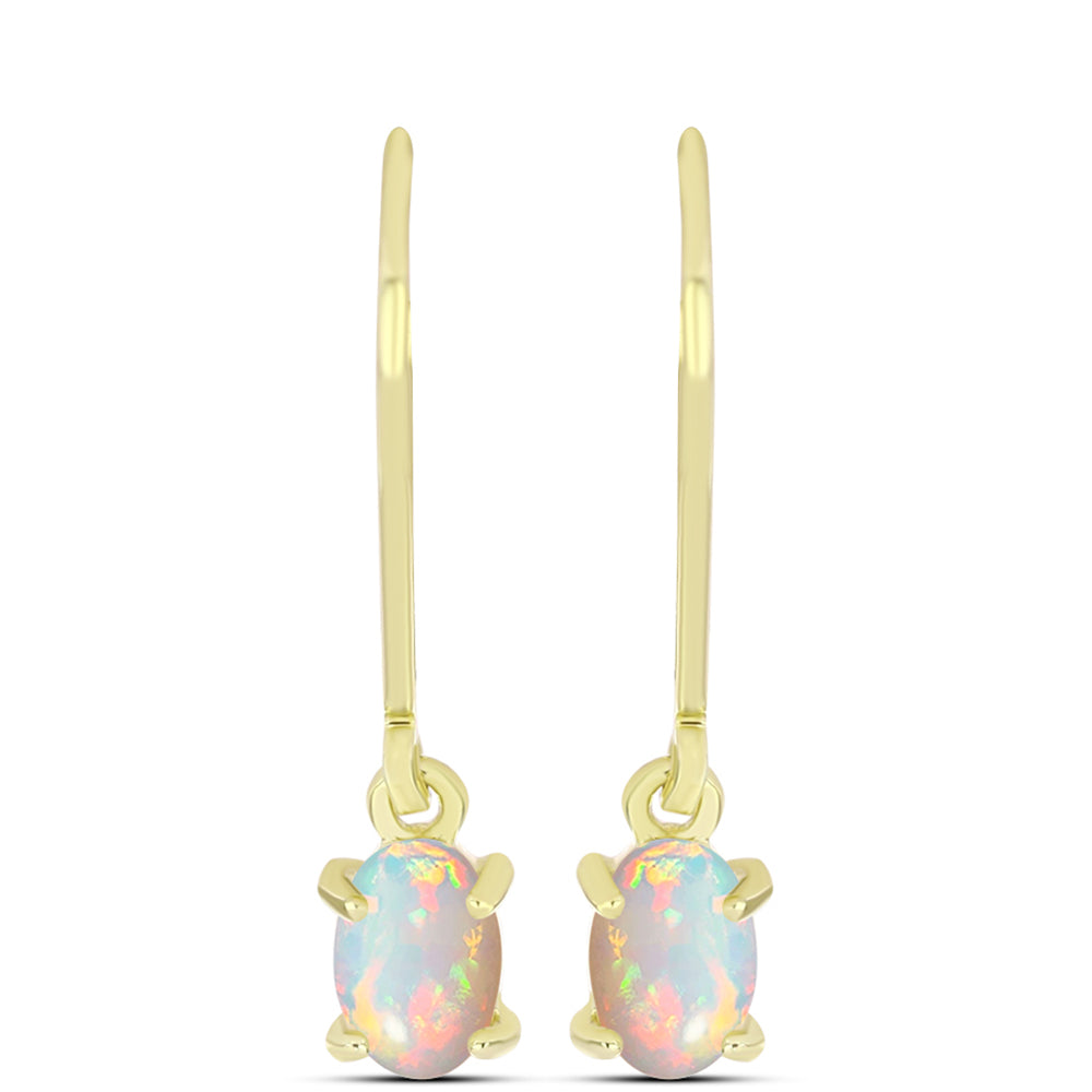 Cercei din Argint 925 Placat cu Aur ( 1.28 grame ) cu Opal Welo 0.57 Carate 1 