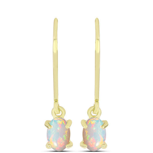 Cercei din Argint 925 Placat cu Aur ( 1.28 grame ) cu Opal Welo 0.57 Carate