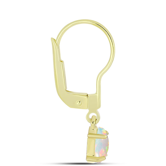 Cercei din Argint 925 Placat cu Aur ( 1.28 grame ) cu Opal Welo 0.57 Carate