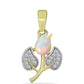 Pandantiv din Argint 925 Placat cu Aur ( 1.23 grame ) cu Opal Welo și Topaz Alb 0.56 Carate