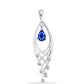 Pandantiv din Argint 925 ( 1.93 grame ) cu Safir Albastru Australian și Topaz Alb 0.71 Carate
