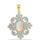 Pandantiv din Argint 925 Placat cu Aur ( 2.68 grame ) cu Opal Welo și Topaz Alb 1.7 Carate