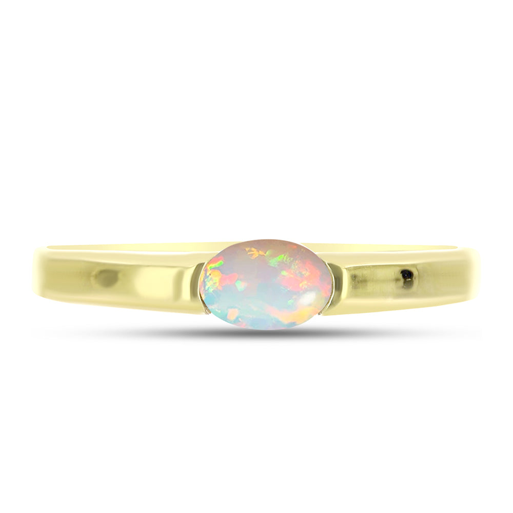 Inel din Argint 925 Placat cu Aur ( 2.27 grame ) cu Opal Welo 0.33 Carate